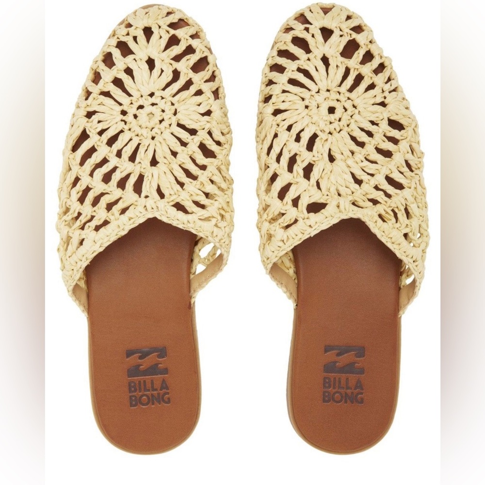 NWOT La Palma 🌺  raffia slide from Billabong